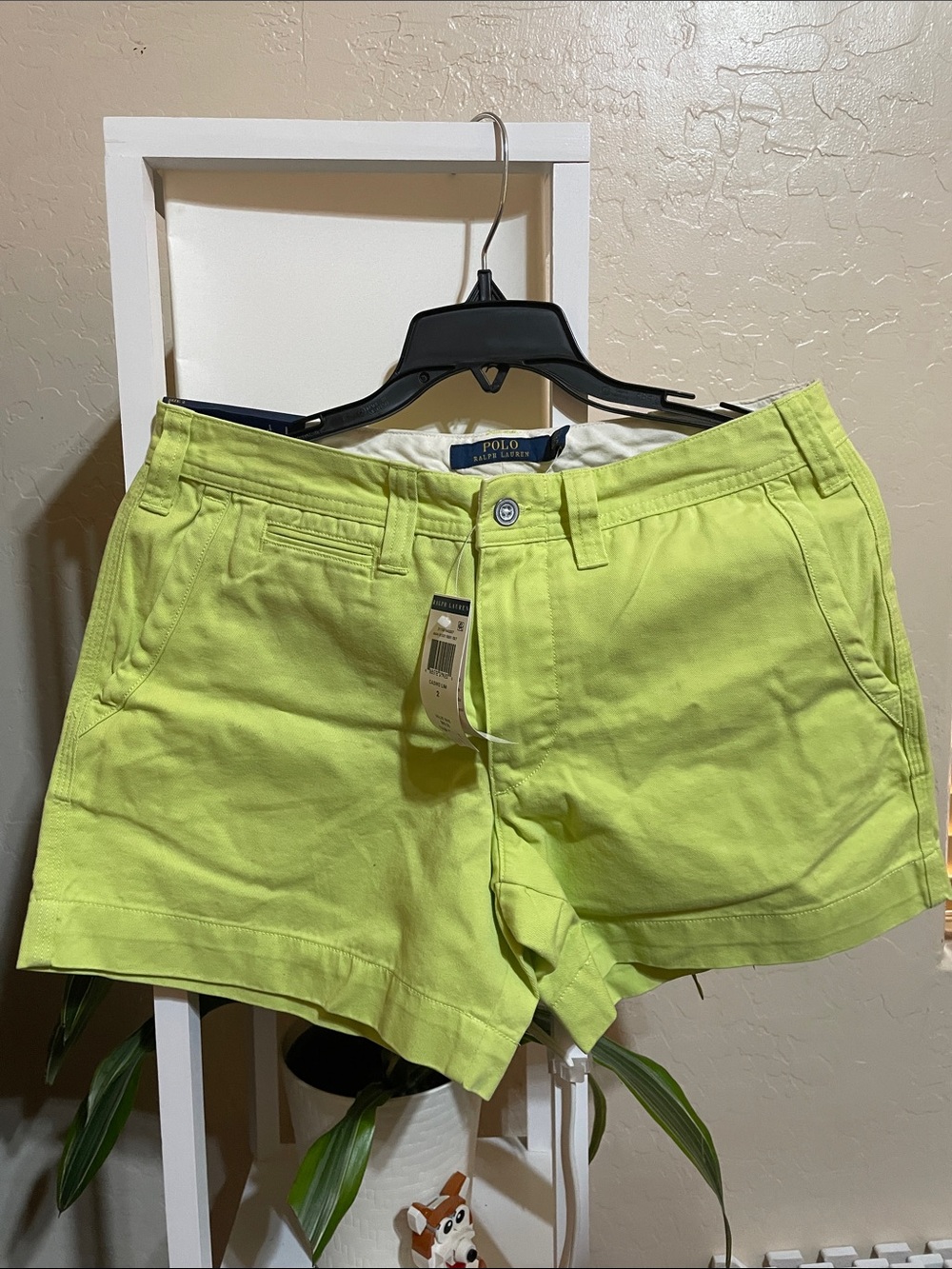 Polo by Ralph Lauren Neon Lime Cotton Chino Shorts - Women's